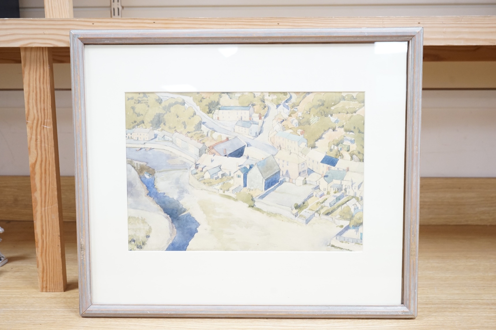 Veronica Burleigh, View below Clifton Suspension Bridge, watercolour, signed, 25 x 36cm